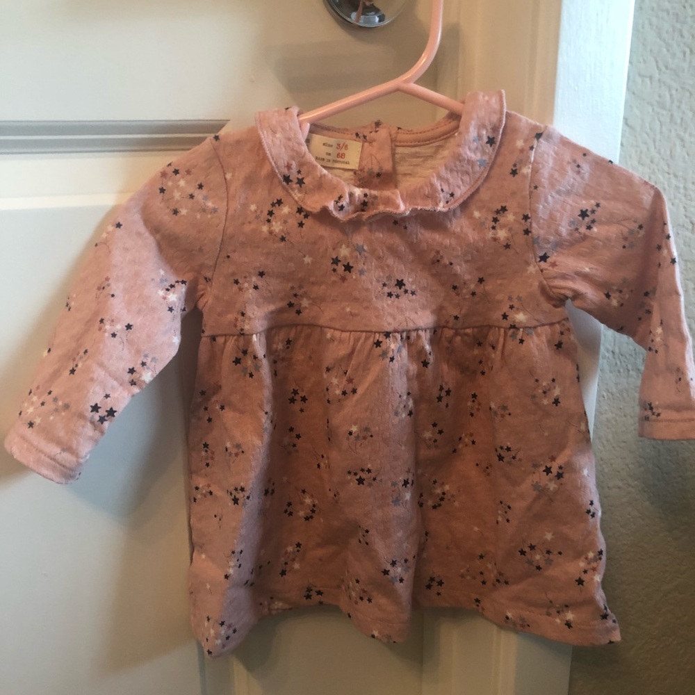 PINK STAR RUFFLE PETER PAN COLLAR DRESS